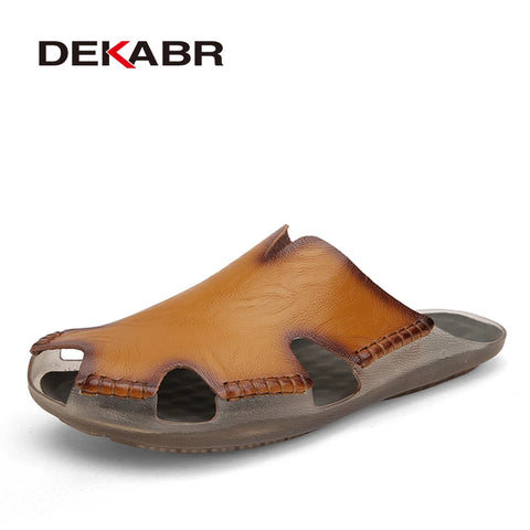 DEKABR Heren Sandalen van Koeienleer - Zomer Casual Schoenen 