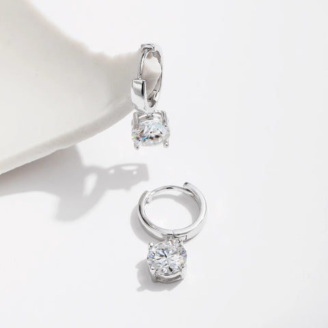 MODIAN 1.0CT D Color Moissanite Hoop Earrings