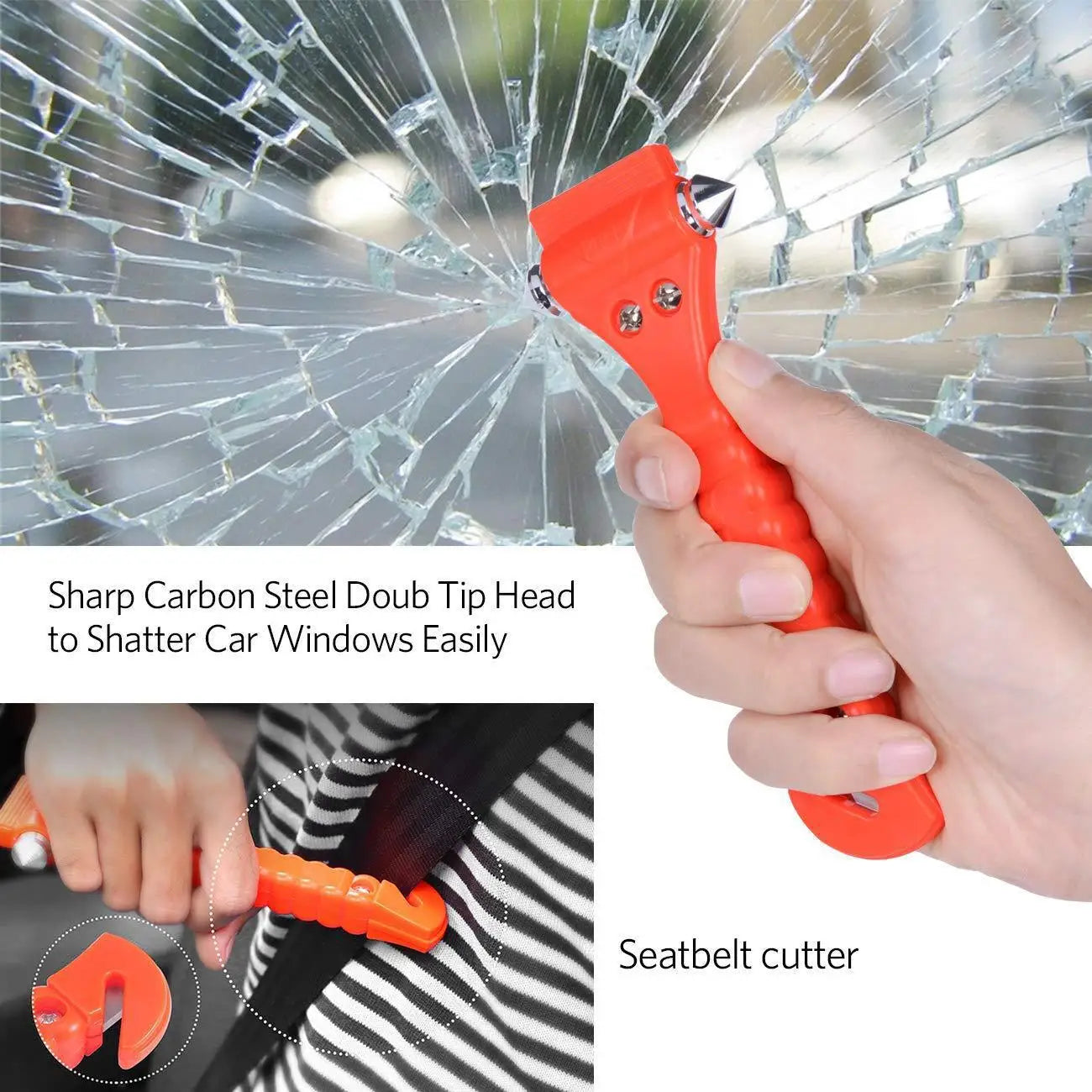 Car Safety Hammer - Two-in-One Rescue Emergency Hammer and Window Breaker