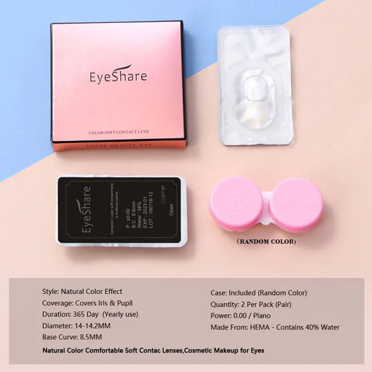 EYESHARE 2pcs Natural Color Contact Lenses in Gray and Blue