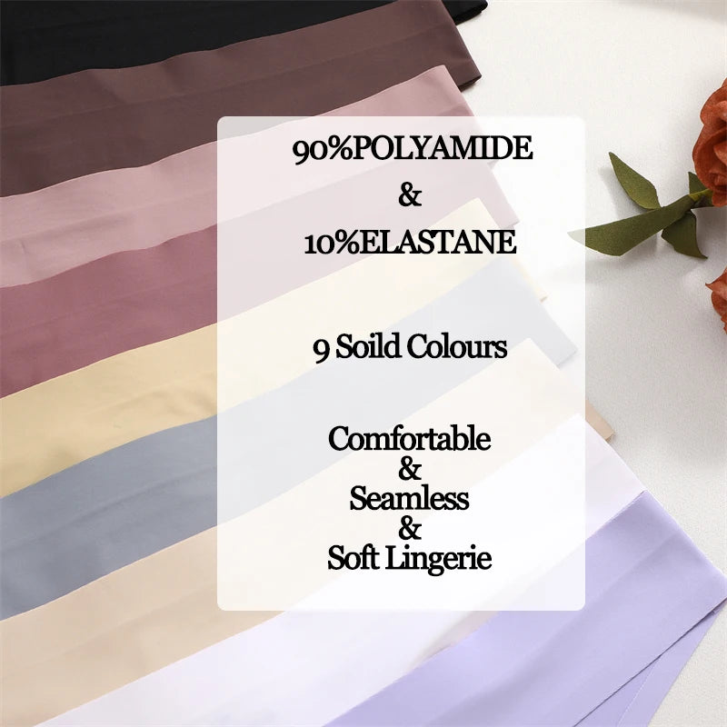 FINETOO 4PCS Silk Satin Seamless Underwear
