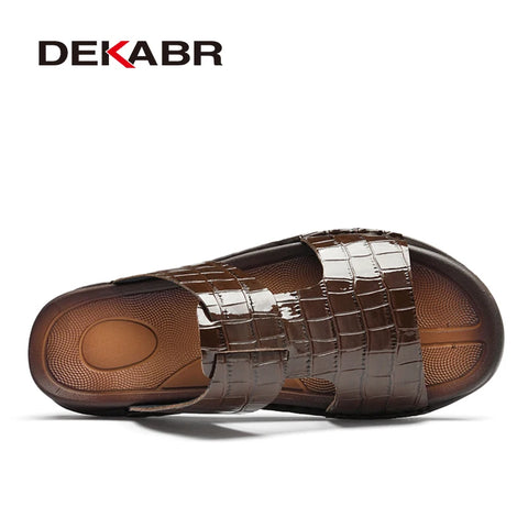 DEKABR Herenpantoffels Zomersandalen van runderleer 