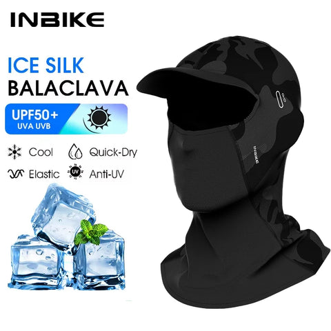INBIKE Zomerfiets-koelmasker - UV-blokkerend racefietsmasker met Ice Silk-technologie