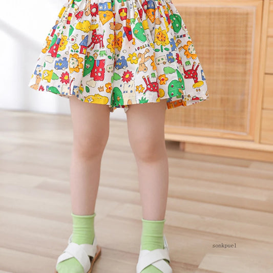 Kids Girls Summer Cotton Skirt Shorts
