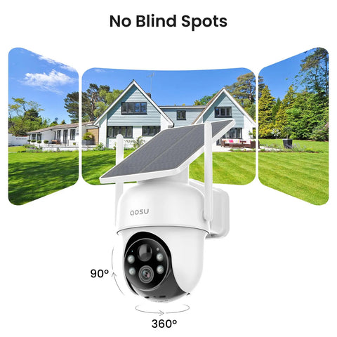 AOSU 3MP Solar Battery Camera System - 4 Cams Kit