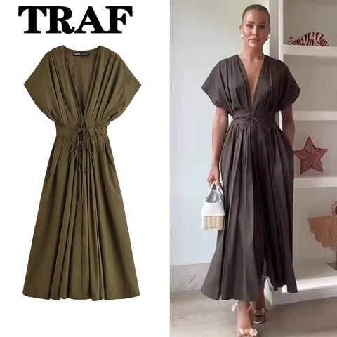 TRAF Vintage Casual Chic Dress
