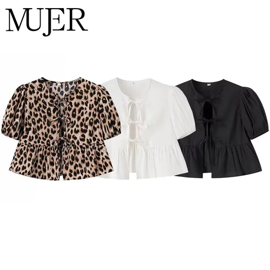 MUJER Leopard Print Crop Top voor Dames