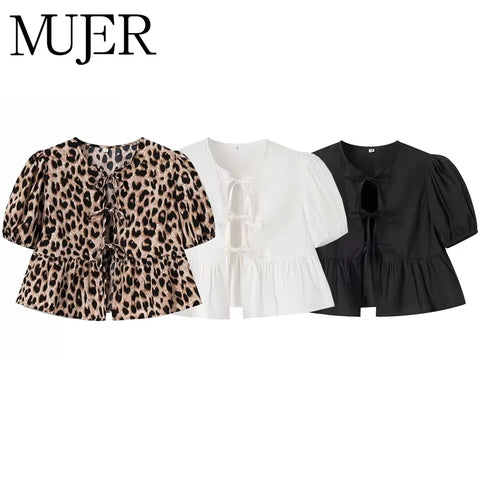 MUJER Leopard Print Crop Top voor Dames