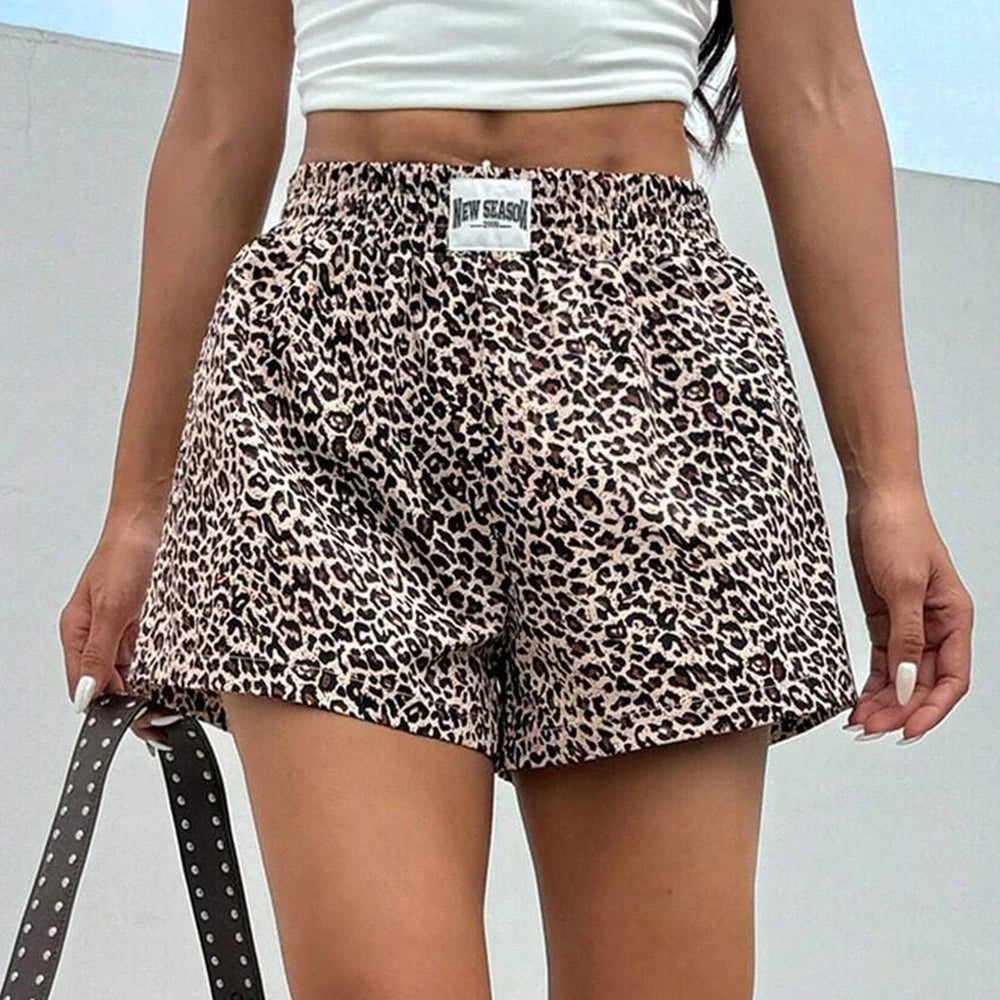 Mia Muse Women's Summer Leopard Print Shorts