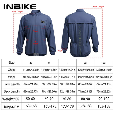 INBIKE Heren Winddicht Windjack met Lange Mouwen voor Race- en Mountainbiken