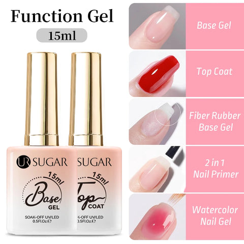 UR SUGAR 15ml Fiber Rubber Base Gel for Nail Repair