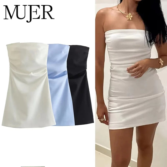 MUJER Off Shoulder Mini Dress - Stylish Bodycon for Women