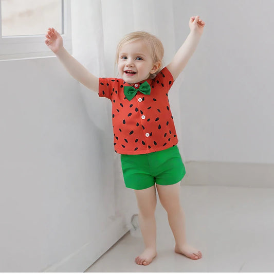 Tregren Toddler Watermelon Summer Outfit Set