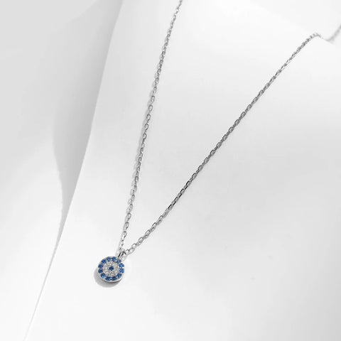MODIAN Blauwe Oogketting - 925 Sterling Zilver