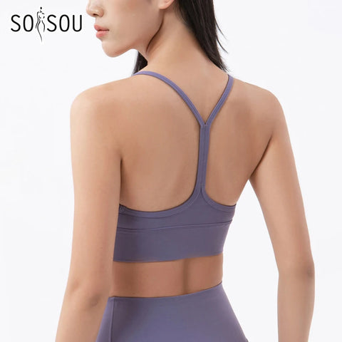SOISOU Nylon Sexy Top Dames Sportbeha voor Yoga en Fitness