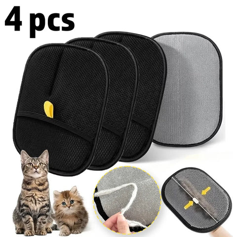 Double-Sided Pet Hair Removal Gloves for Cats and Dogs - Reusable Grooming Tool