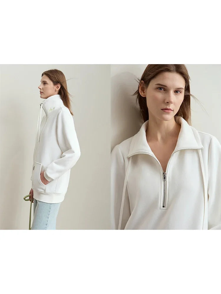 AMII Minimalism Women's Turtleneck Sweatshirt