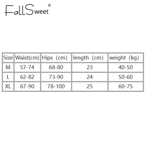 FallSweet 6-delige naadloze zijden slipset