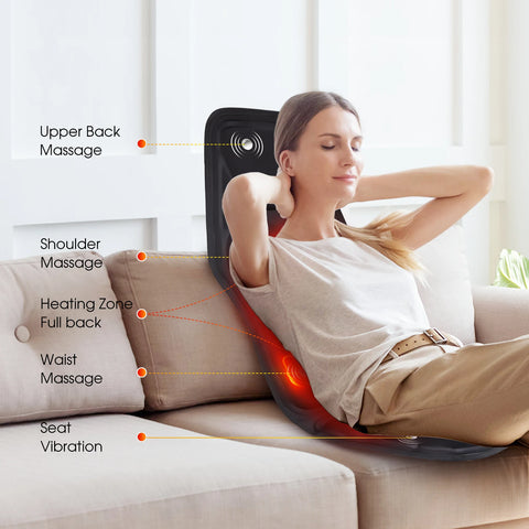 Electric Heating Back Waist Massager - Vibration Massage Mat for Home, Office, Car