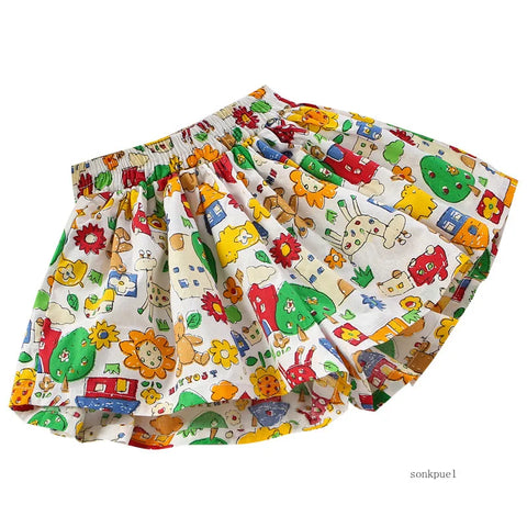 Kids Girls Summer Cotton Skirt Shorts