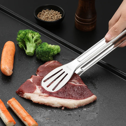 Stainless Steel Food Tongs - Versatile Barbecue and Kitchen Utensils