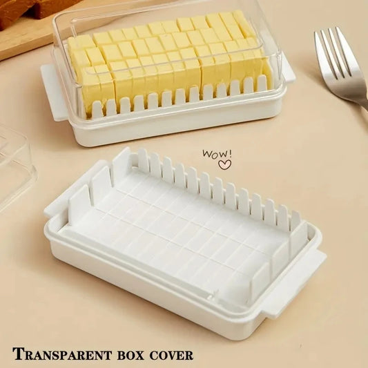 Butter Cutter Box - Cheese and Butter Storage Container with Lid for Refrigerator