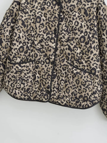 MUJER Luipaardprint Oversized Jas voor Dames – Stijlvolle Jas met Drukknopen 2025