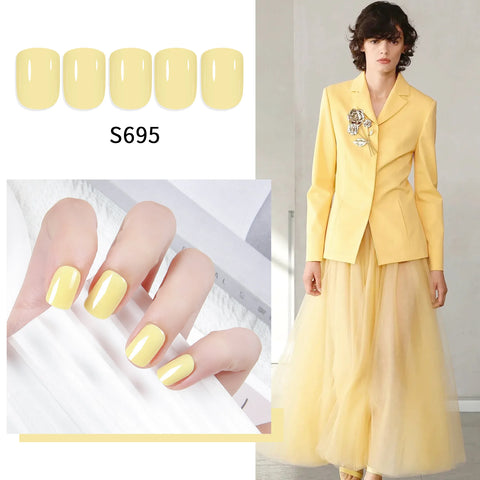 Short Full Press on Nails Set - 24 Pcs