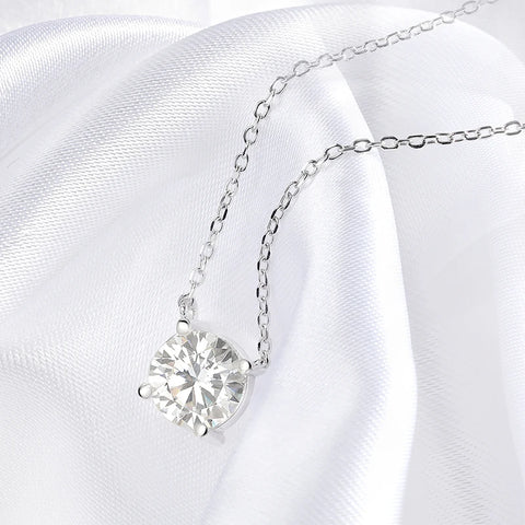 Smyoue Witgouden Moissanite Ketting voor Dames