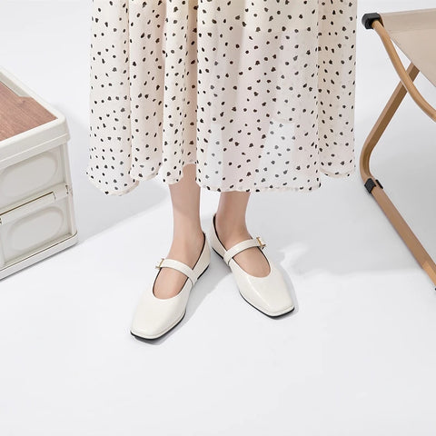 AIYUQI Mary Jane Shoes - Genuine Leather Ballet Flats for Women