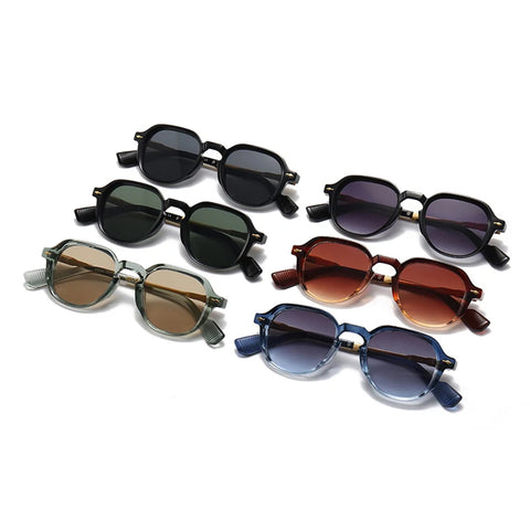 SHAUNA Retro Oval Rivet Zonnebril – Gradient UV400 Dameszonnebril