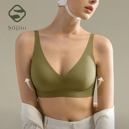 SUJIIN Sexy Push Up Padded Seamless Wireless Bras
