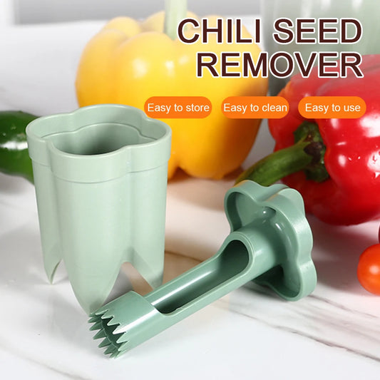2-in-1 Fruit Pepper Corer - Draagbare keukengereedschap voor het verwijderen van zaadjes 