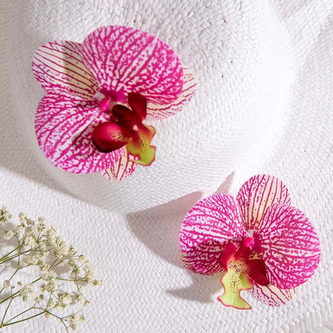 Fashion Butterfly Orchid Stud Earrings for Women - Exaggerated Large Flower Earrings for Weddings and Gifts 2024