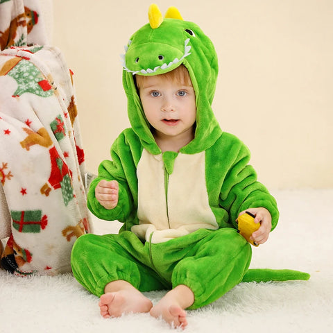 MICHLEY Winter Baby Rompers Hooded Flannel Cosplay