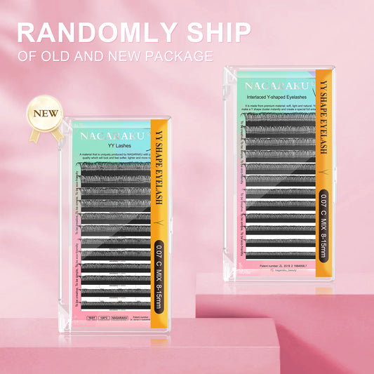 NAGARAKU YY Shape Hand Woven Premium Mink Soft Light Natural Eyelashes Extension Supplies