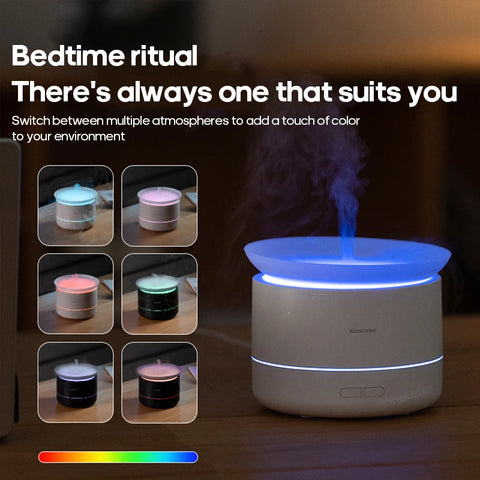 KINSCOTER Mist Surge Spray Aroma Diffuser 200ml - USB Quiet Desktop Essential Oil Humidifier with LED Night Lamp