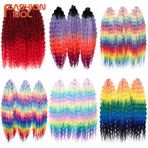 Ariel Curl Ombre Blonde Pink 22 Inch Deep Wave Crochet Hair