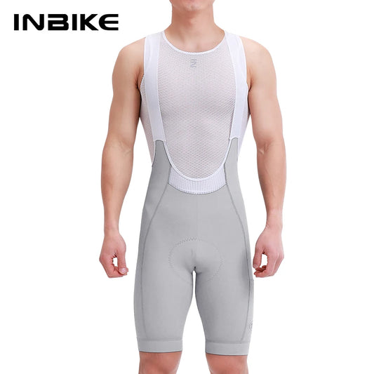 INBIKE 2025 Men's Cycling Bib Shorts - High-Waisted Breathable Biking Bibs with Pockets