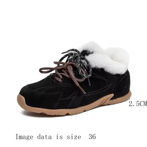 AIYUQI Dames Winter Sneakers - Echte leren trainingsschoenen