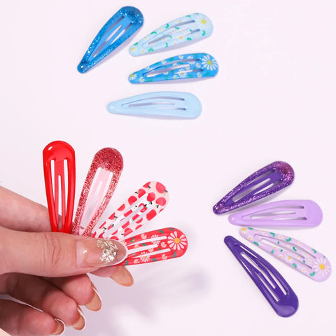 10 stuks meisjesprint waterdruppelvormige legering haarspelden - leuke haarspeldjesset 