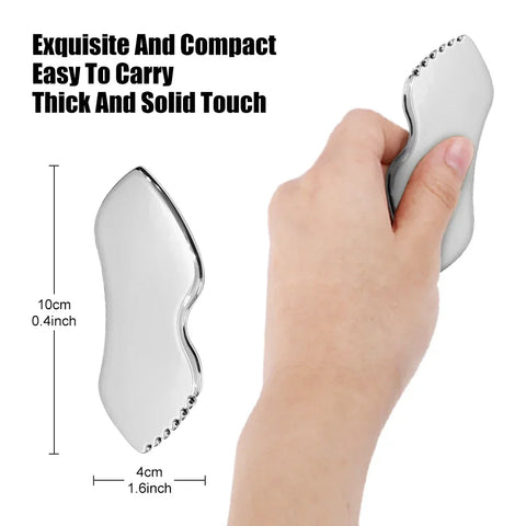 Stainless Steel Gua Sha Board for Face and Body Massage - Facial Scraping Plate and Spa Scraper