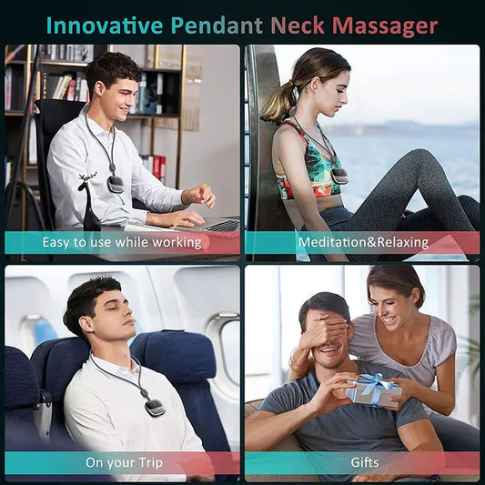 Mini Smart Hanging Neck Shoulder Massager with Hot Compress - Portable Cervical Spine Relief