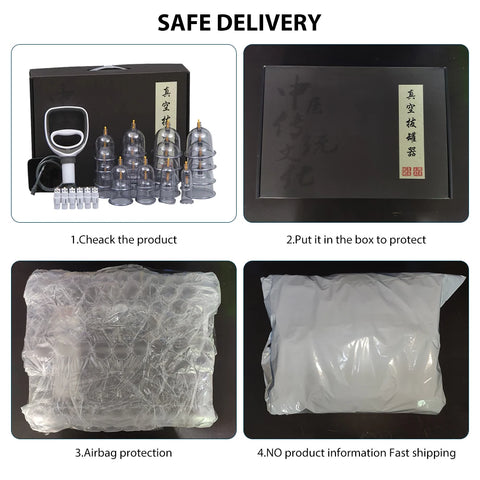 Suction Cups Acupuncture Vacuum Massage Jars - Hansol Cuppings Therapy Set