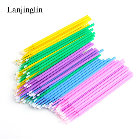 Lanjinglin Micro Brushes - 100pcs Eyelash Makeup Tool