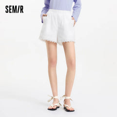 Semir Women's Casual Lace Trim Shorts
