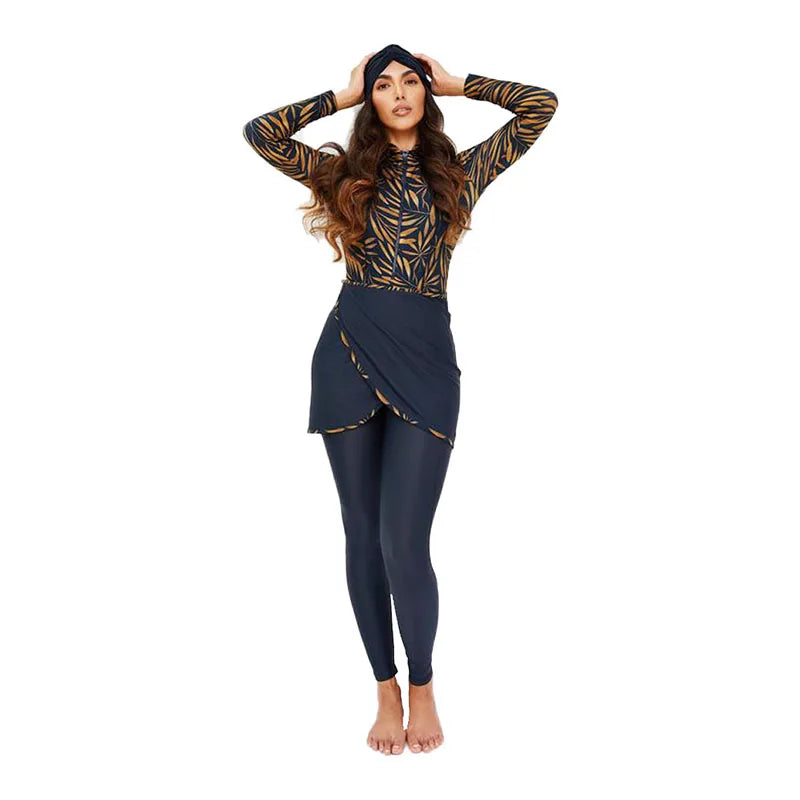 Muslim Modest Long-Sleeve Burkini Swim Set