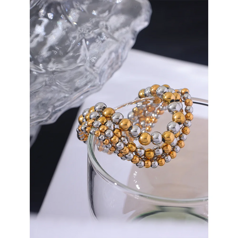 Yhpup Handmade Waterproof Stainless Steel Beads Bracelet for Men - Gold Color Jewelry