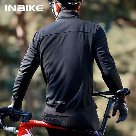 INBIKE Men's Winter Cycling Jacket - Windproof Softshell Thermal Bike Clothing