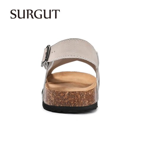 SURGUT Handgefertigte Herrensandalen aus Rindsleder – Sommer-Strandschuhe 